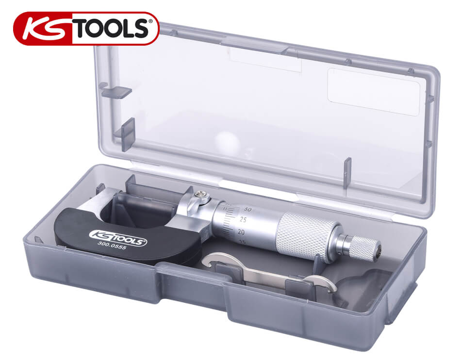 Strmeňový mikrometer KS Tools / 0 – 25 mm / 0,01 mm