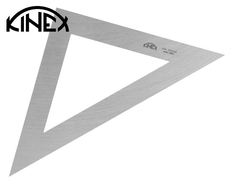 Rysovací kovový trojuholník Kinex 45°