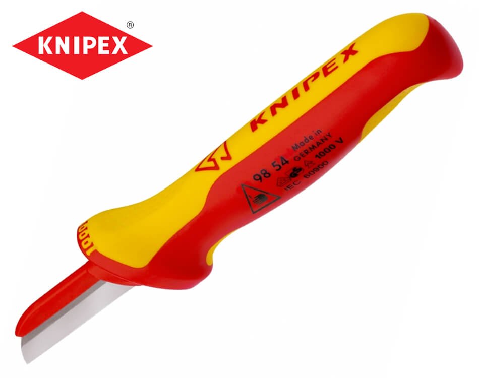 Odizolovaný elektrikársky nôž na káble s ochranou proti skratom Knipex
