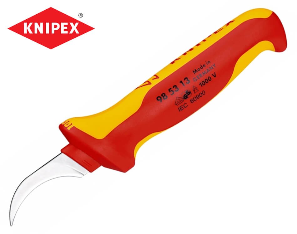 Odizolovaný elektrikársky nôž na odstraňovanie izolácie zo sektorových káblov Knipex