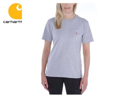 damske tricko carhartt workwear pocket short sleeve tshirt heather grey 1