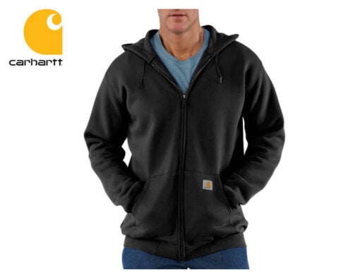 mikina carhartt midweight hooded zip front sweatshirt black