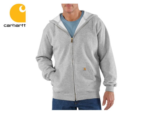 mikina carhartt midweight hooded zip front sweatshirt heather grey