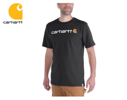 tricko carhartt emea core logo workwear short sleeve tshirt black 1