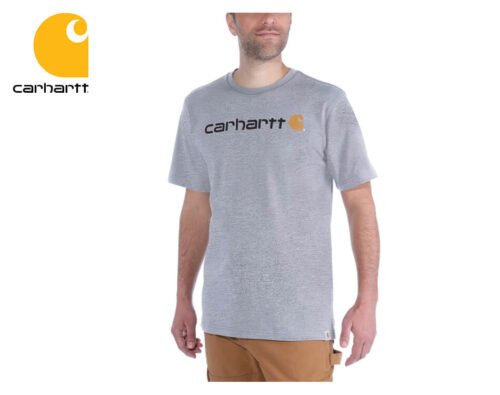 tricko carhartt emea core logo workwear short sleeve tshirt heather grey