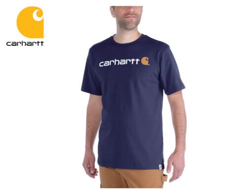 tricko carhartt emea core logo workwear short sleeve tshirt navy