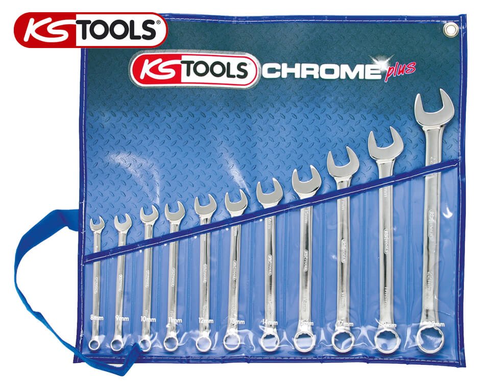 Sada očko-vidlicových kľúčov KS Tools CHROMEplus / 11 dielna