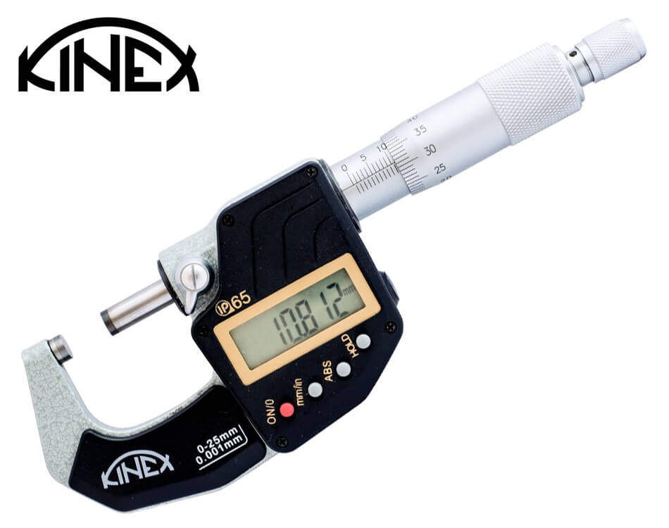 Digitálny strmeňový mikrometer Kinex ABSOLUTE ZERO / 0 - 25 mm / 0.001 mm