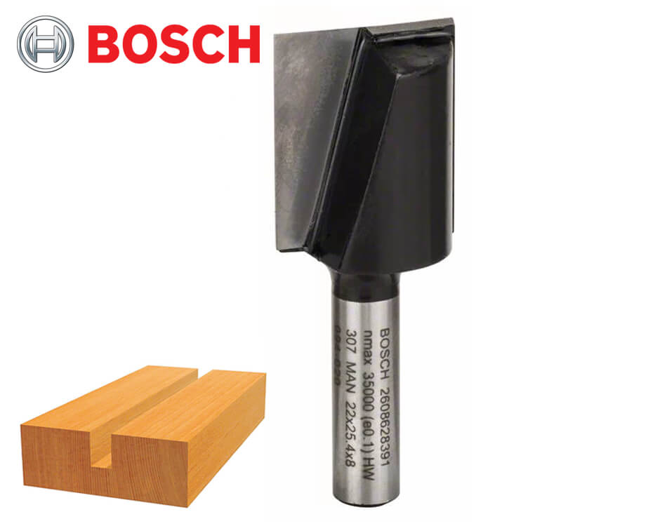 Drážkovacia stopková fréza na drevo Bosch Standard for Wood / Ø 22 x 25 mm / 8 mm