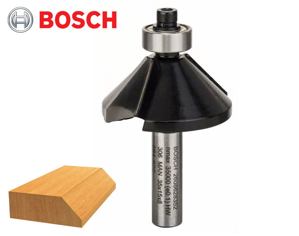Fazetová stopková fréza na drevo Bosch Standard for Wood / Ø  35 x 11,2 mm / 45° / 8 mm