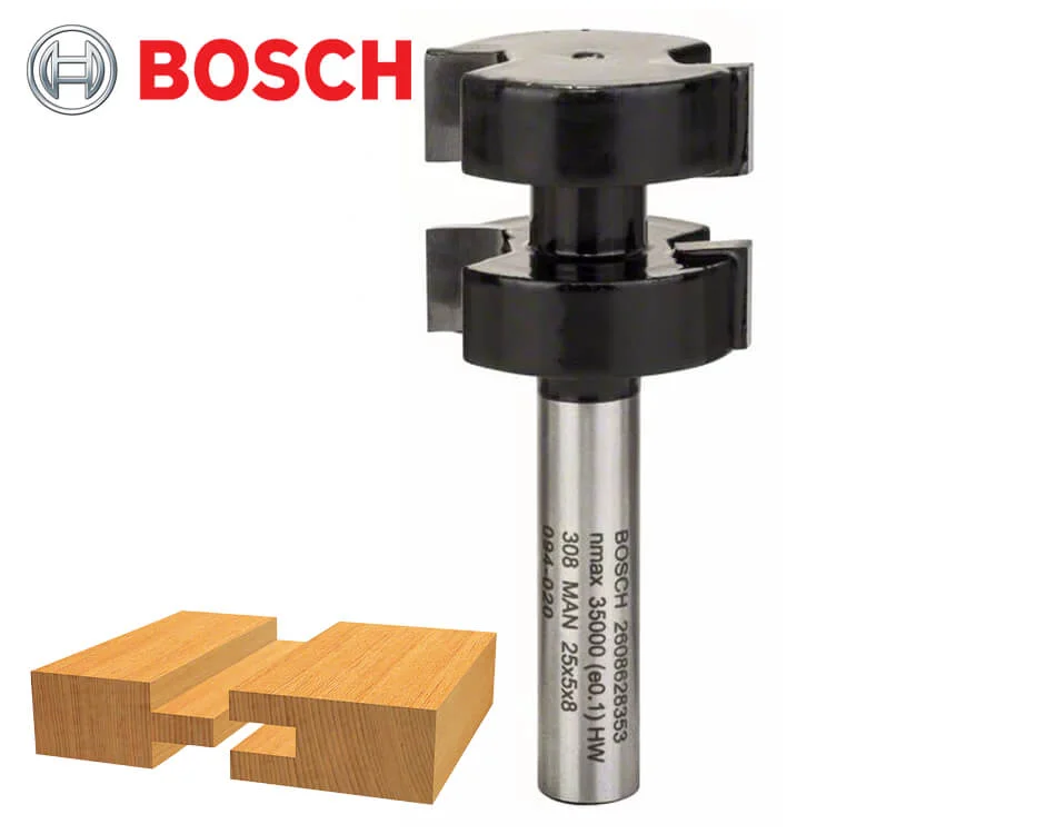 Perodrážková stopková fréza na drevo Bosch Standard for Wood / Ø 25 x 5 mm / 8 mm
