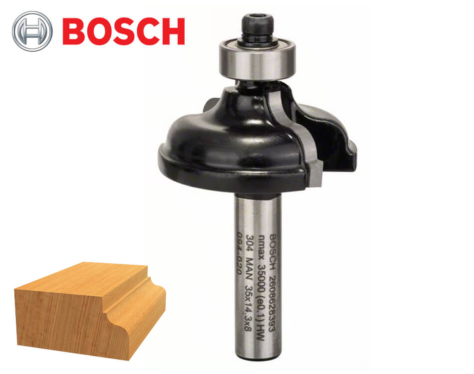 Profilová stopková fréza na drevo Bosch Standard for Wood / tvar A / Ø 35x 11,2 mm / r4,8 mm / 8 mm