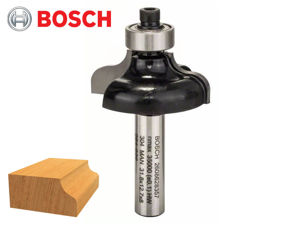 Profilová stopková fréza na drevo Bosch Standard for Wood / tvar G / Ø 31,8 x 12,4 mm / r6,3 mm / 8 mm