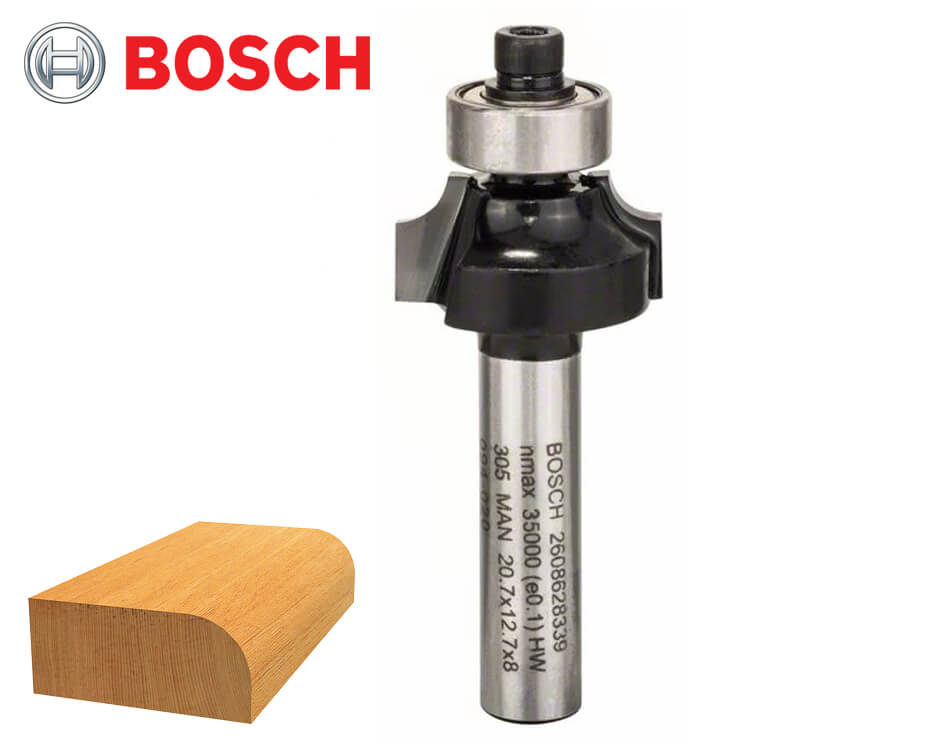 Zaoblovacia stopková fréza na drevo s vodiacim ložiskom Bosch Standard for Wood / Ø 20,7 x 10,5 mm / r4 mm / 8 mm