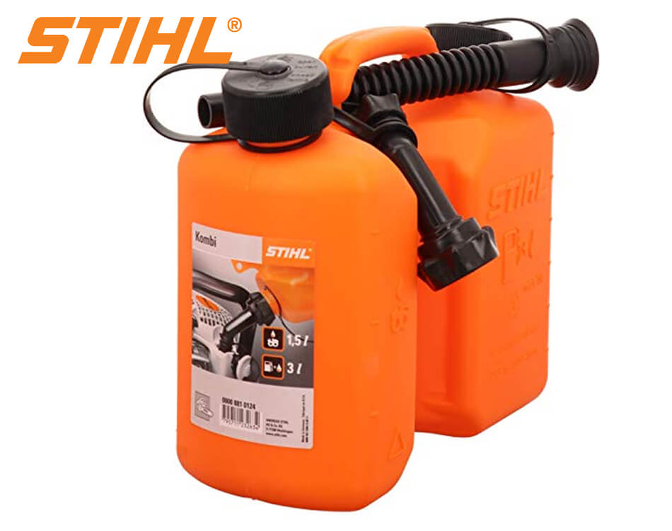 Kombinovaný oranžový plastový kanister na benzín a olej Stihl 3 + 1,5 l