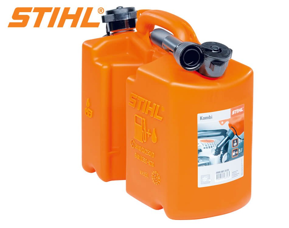 Kombinovaný oranžový plastový kanister na benzín a olej Stihl Standard 5 + 3 l