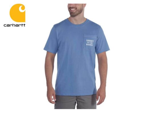 tricko carhartt workwear graphic pocket t shirt french blue