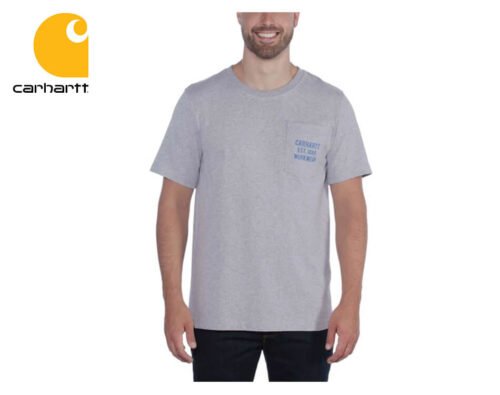 tricko carhartt workwear graphic pocket t shirt heather grey