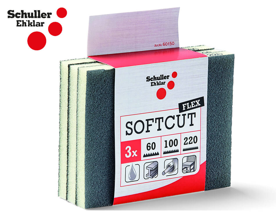 Brúsne špongie Schuller SOFTCUT FLEX / 125 x 100 x 12,5 mm / P60