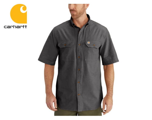 kosela carhartt fort solid short sleeve shirt black chambray