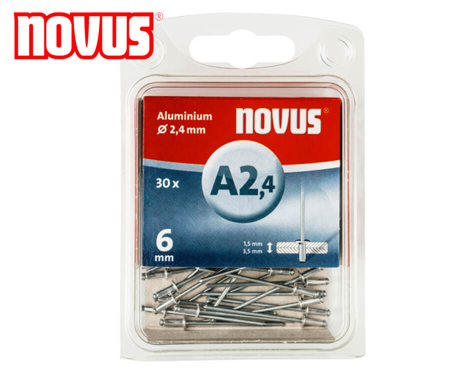 Trhacie hliníkové nity Novus / typ A / Ø 2,4 x 6 mm / 30 ks