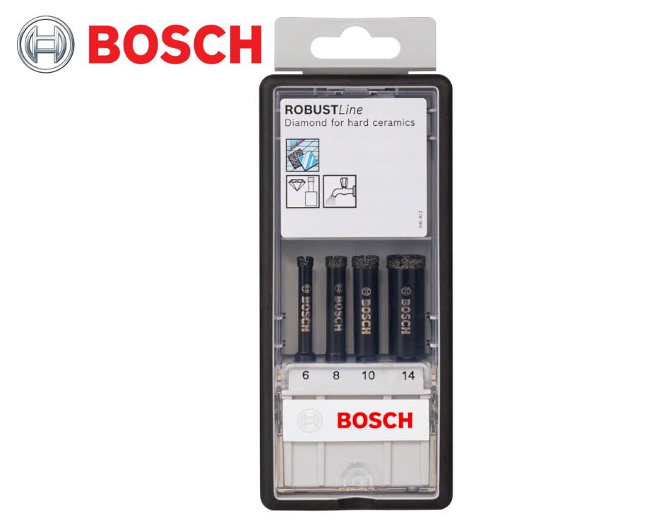 Sada diamantových vrtákov do keramiky Bosch ROBUSTLine / 4 dielna