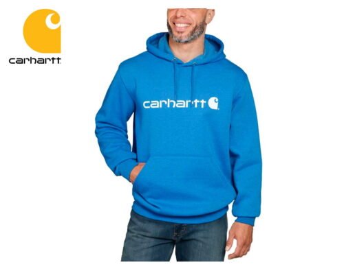 mikina carhartt signature logo midweight sweatshirt marine blue heather