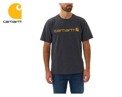 tricko carhartt core logo workwear short sleeve t shirt carbon heather