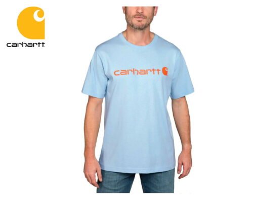 tricko carhartt core logo workwear short sleeve t shirt moonstone