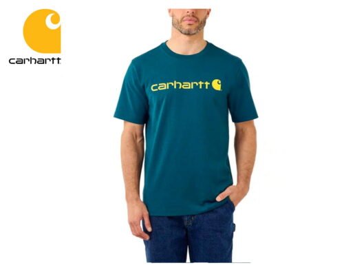 tricko carhartt core logo workwear short sleeve t shirt night blue heather