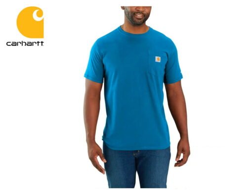 tricko carhartt force cotton short sleeve t shirt marine blue