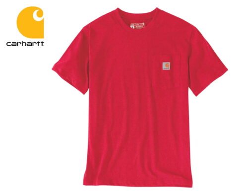 tricko carhartt workwear pocket short sleeve t shirt fire red heather