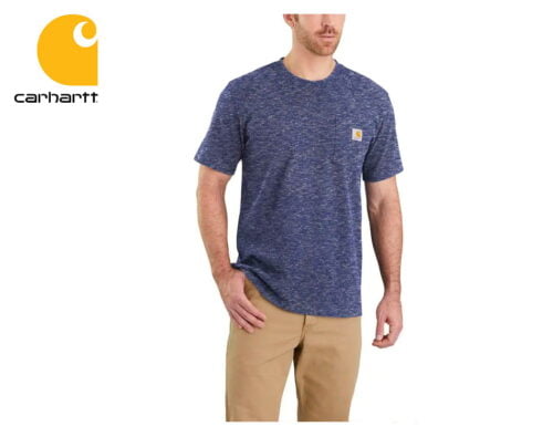 tricko carhartt workwear pocket short sleeve t shirt scout blue snow heather