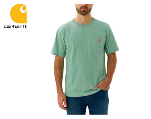 tricko carhartt workwear pocket short sleeve t shirt sea green heather