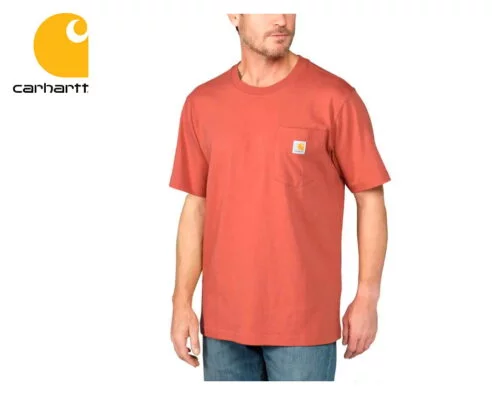 tricko carhartt workwear pocket short sleeve t shirt terracotta