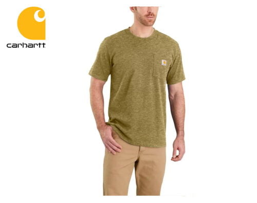 tricko carhartt workwear pocket short sleeve t shirt true olive snow heather
