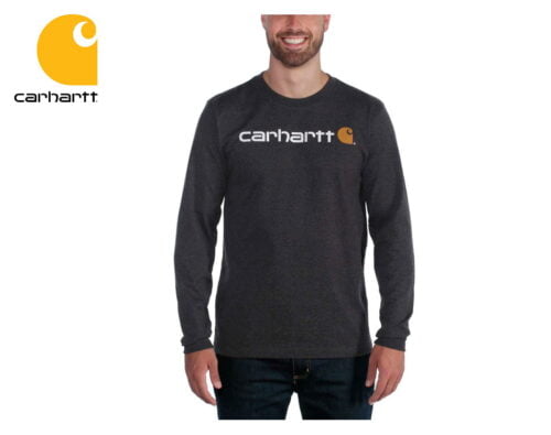 tricko s dlhym rukavom carhartt logo graphic long sleeve t shirt carbon heather