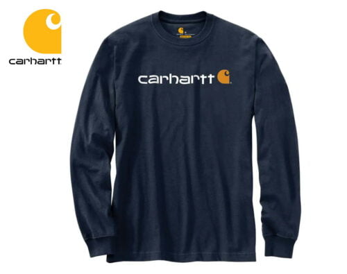 tricko s dlhym rukavom carhartt logo graphic long sleeve t shirt navy