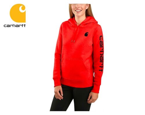 damska mikina carhartt logo sleeve graphic sweatshirt currant heather