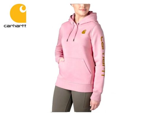 damska mikina carhartt logo sleeve graphic sweatshirt foxglove heather