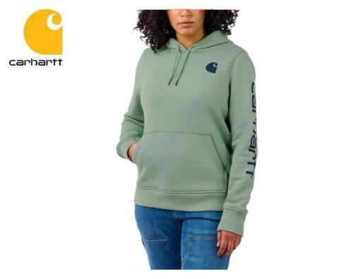 damska mikina carhartt logo sleeve graphic sweatshirt jade heather