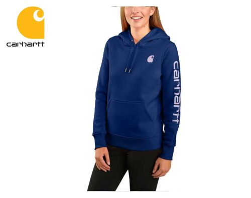 damska mikina carhartt logo sleeve graphic sweatshirt scout blue heather
