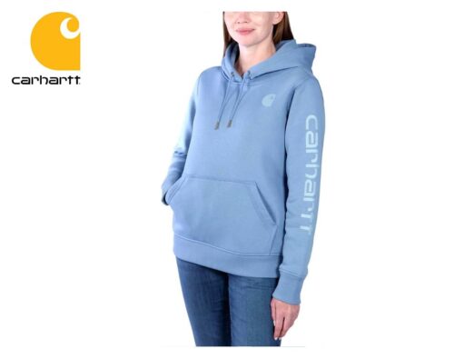 damska mikina carhartt logo sleeve graphic sweatshirt skystone