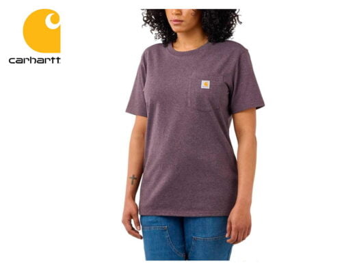 damske tricko carhartt workwear pocket short sleeve t shirt blackberry heather