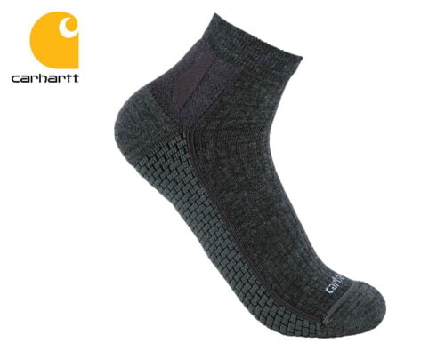 ponozky carhartt force grid midweight synthetic merino wool blend quarter crew sock carbon heather