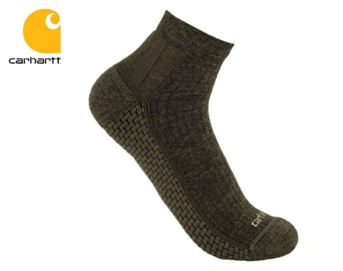 ponozky carhartt force grid midweight synthetic merino wool blend quarter crew sock olive