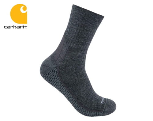 ponozky carhartt force grid midweight synthetic merino wool blend short crew sock carbon heather