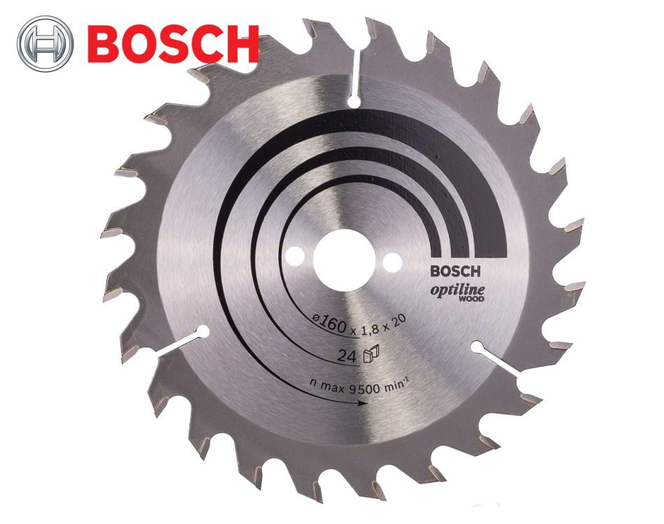 Pílový kotúč na drevo Bosch Optiline Wood / Ø 160 x 1,8 x 20 mm / 24z