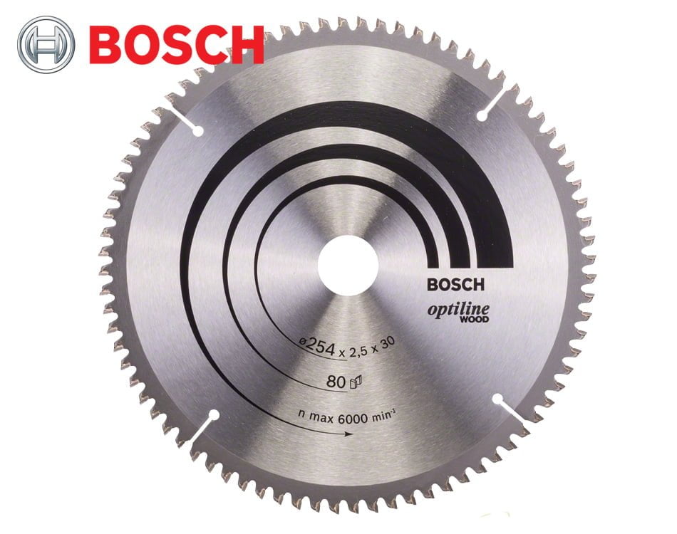 Pílový kotúč na drevo Bosch Optiline Wood / Ø 254 x 2,5 x 30 mm / 80z