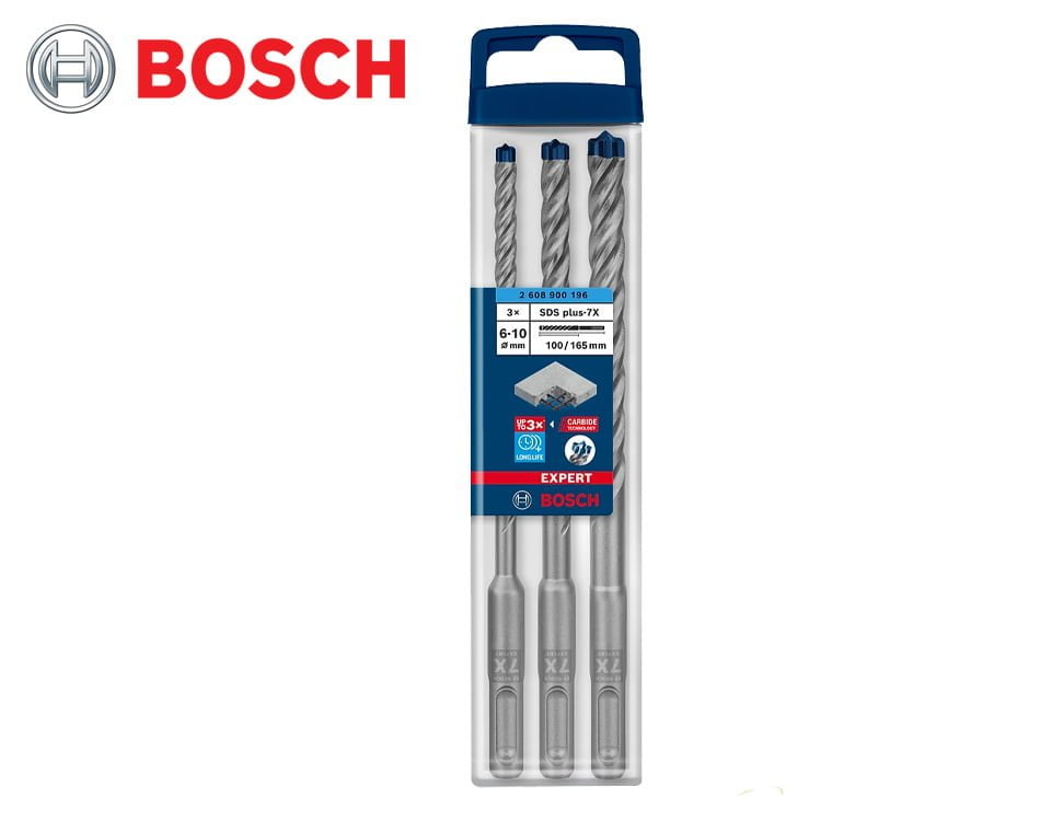 Sada 4-britých vrtákov do betónu Bosch Expert SDS-Plus 7X / 3 dielna